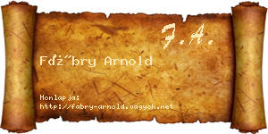 Fábry Arnold névjegykártya